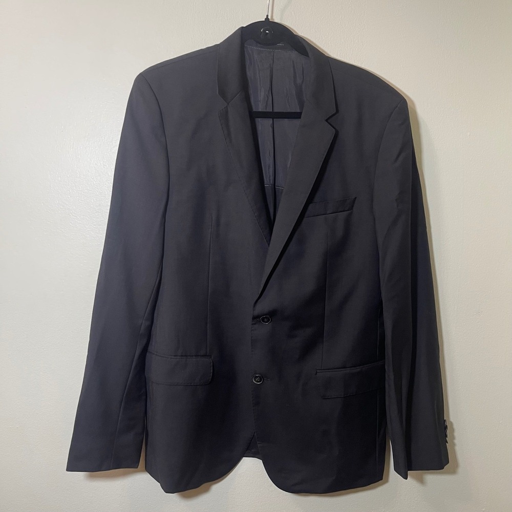 Hugo Boss Mens 42R Charcoal Gray 100% Virgin Wool Blazer Sport Coat EU 52